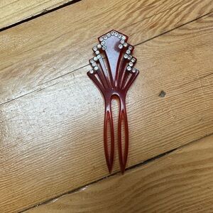 Art Deco Celluloid Hair Comb/Fan stick